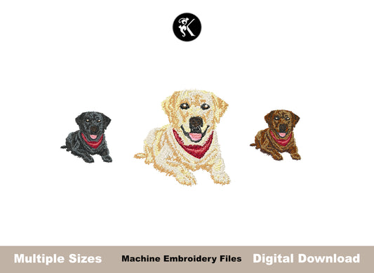Labrador Retriever Machine Embroidery Design | Fill Stitch-Kraftygraphy