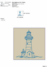 Load image into Gallery viewer, Lighthouse machine embroidery design outline for summer embroidery projects-Kraftygraphy
