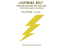 Load image into Gallery viewer, Lightning Bolt Machine Embroidery Designs, Mini Lightning Embroidery Files-Kraftygraphy
