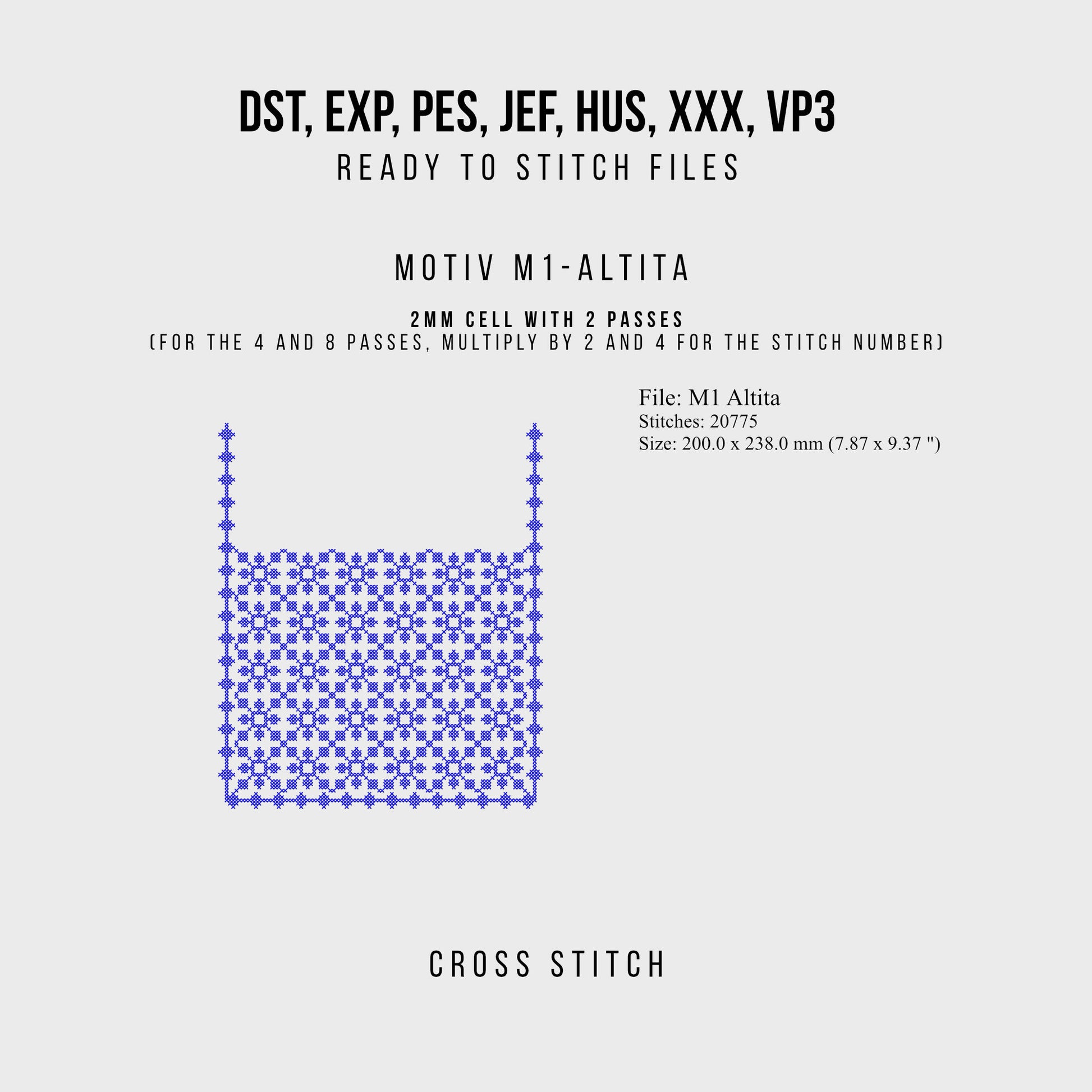 Motiv Moldova 1 - Cusatura in cruce - fisiere pentru masina de brodat si pentru broderie manuala-Kraftygraphy