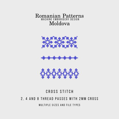 Motiv Moldova 1 - Cusatura in cruce - fisiere pentru masina de brodat si pentru broderie manuala-Kraftygraphy