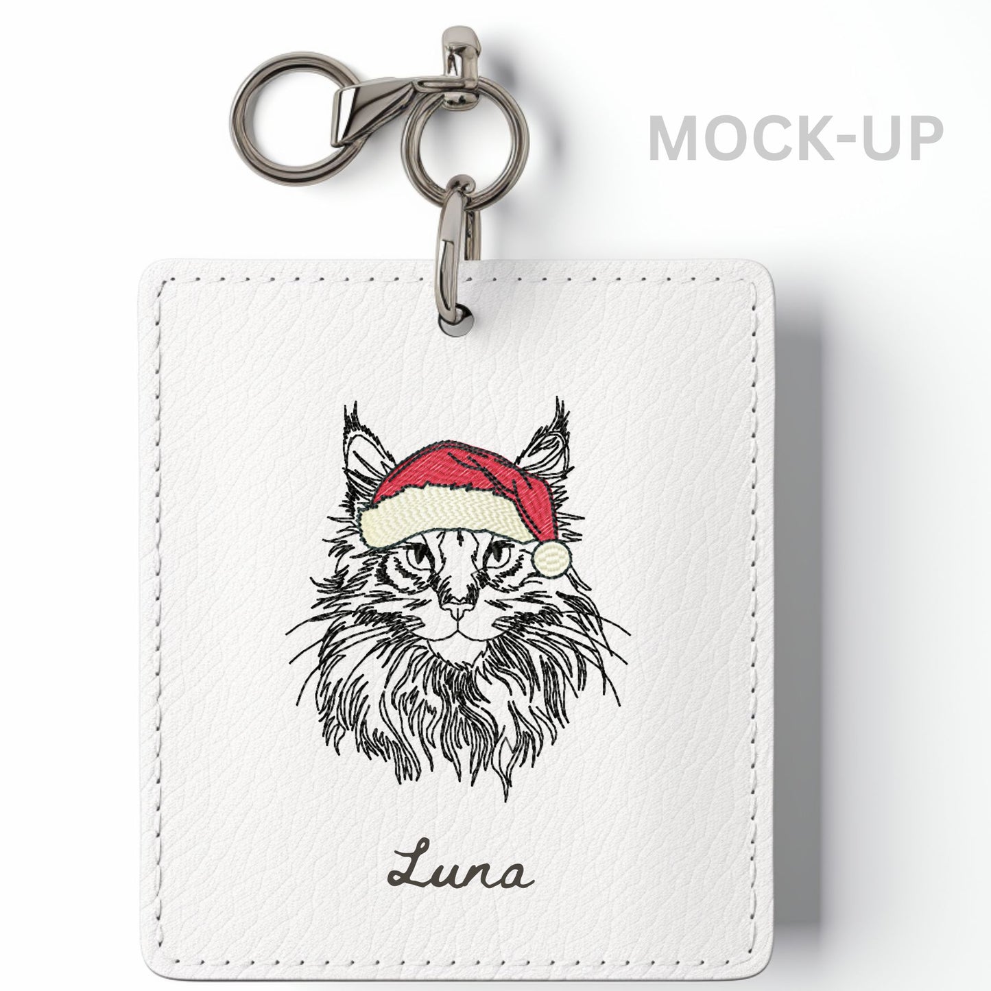 10 Cat Breeds with Santa Hats – Single Line Outline Embroidery Designs for Machine Embroidery (Multiple Sizes & File Types)-Kraftygraphy