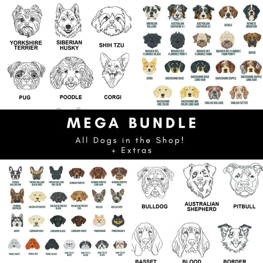 Dog Machine Embroidery Design Mega Bundle-Kraftygraphy