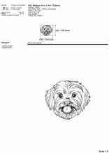 Load image into Gallery viewer, Maltese face machine embroidery design, multiple sizes and file types, outline sketch style-Kraftygraphy
