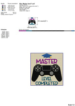 Load image into Gallery viewer, Master Graduation Machine Embroidery Designs, Senior Embroidery Patterns, Video Game Embroidery Sayings, Controller Pes Files-Kraftygraphy
