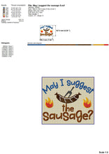 Load image into Gallery viewer, Funny Bbq and grill embroidery designs, sausage saying for men aprons-Kraftygraphy
