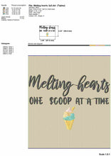Load image into Gallery viewer, Summer dog bandana machine embroidery design - Melting hearts one scoop at a time-Kraftygraphy
