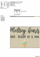 Load image into Gallery viewer, Summer dog bandana machine embroidery design - Melting hearts one scoop at a time-Kraftygraphy
