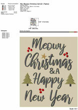 Load image into Gallery viewer, Meowey Christmas machine embroidery design, cute and funny cat embroidery sayings-Kraftygraphy

