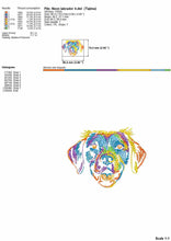 Load image into Gallery viewer, Colorful labrador machine embroidery design files - NOT a patch-Kraftygraphy

