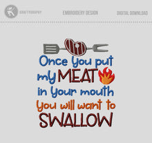 Load image into Gallery viewer, Rude bbq embroidery design sayings for men, offensive embroidery patterns-Kraftygraphy
