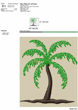 Load image into Gallery viewer, Mini palm tree machine embroidery design, coconut tree embroidery patterns, sketch style-Kraftygraphy
