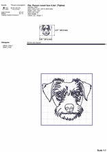 Load image into Gallery viewer, Parson Russel Terrier embroidery design, multiple sizes and file types, realistic outline drawing-Kraftygraphy
