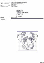 Load image into Gallery viewer, Parson Russel Terrier embroidery design, multiple sizes and file types, realistic outline drawing-Kraftygraphy
