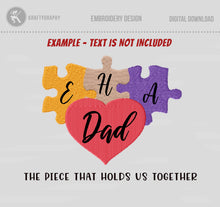 Load image into Gallery viewer, Puzzle Family Appreciation Embroidery Design for Machine, Father’s Day Embroidery Patterns, Mother&#39;s Day Embroidery Files,-Kraftygraphy
