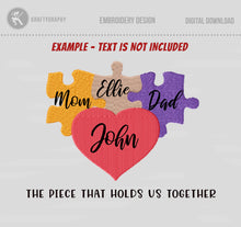 Load image into Gallery viewer, Puzzle Family Appreciation Embroidery Design for Machine, Father’s Day Embroidery Patterns, Mother&#39;s Day Embroidery Files,-Kraftygraphy
