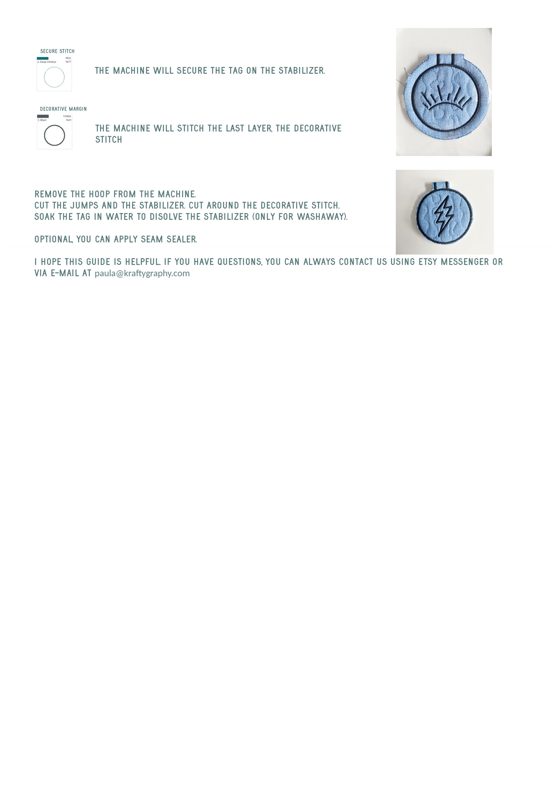 Double-Sided Round Tag Machine Embroidery Design – Satin, Bean & Chain Stitch Styles, Multiple Sizes & File Types-Kraftygraphy