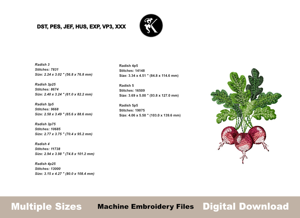 Mediterranean Garden Vegetable Embroidery Design Bundle - Machine Embroidery Files-Kraftygraphy