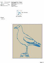 Load image into Gallery viewer, Seagull machine embroidery design outline for summer and beach projects-Kraftygraphy
