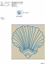 Load image into Gallery viewer, Seashell outline machine embroidery design-Kraftygraphy
