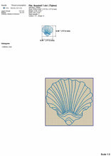 Load image into Gallery viewer, Seashell outline machine embroidery design-Kraftygraphy
