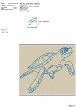 Load image into Gallery viewer, Sea turtle outline machine embroidery design-Kraftygraphy
