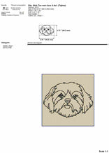 Load image into Gallery viewer, Shih Tzu dog face machine embroidery design-Kraftygraphy
