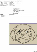 Load image into Gallery viewer, Shih Tzu dog face machine embroidery design-Kraftygraphy
