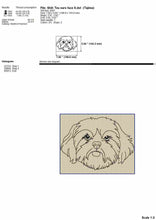 Load image into Gallery viewer, Shih Tzu dog face machine embroidery design-Kraftygraphy
