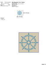 Load image into Gallery viewer, Ship wheel embroidery design outline-Kraftygraphy

