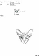 Load image into Gallery viewer, Sphynx cat face machine embroidery design, simple cat outline embroidery-Kraftygraphy

