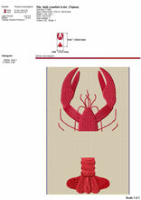 Load image into Gallery viewer, Boiled Crawfish split monogram embroidery design files for machine-Kraftygraphy
