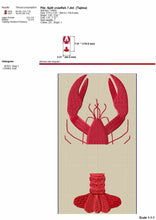 Load image into Gallery viewer, Boiled Crawfish split monogram embroidery design files for machine-Kraftygraphy
