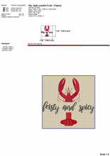 Load image into Gallery viewer, Feisty and spicey embroidery design with crawfish, cajun embroidery patterns-Kraftygraphy
