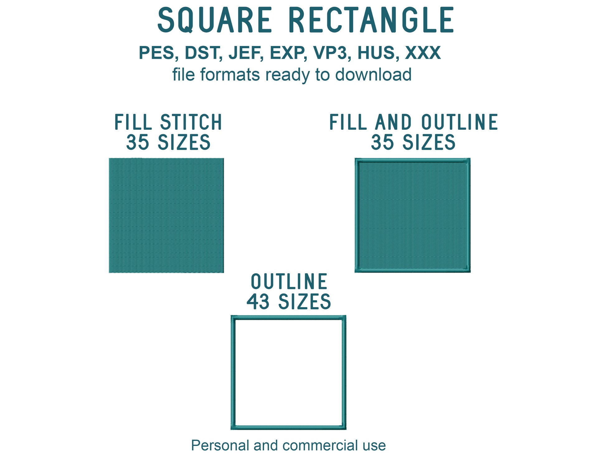 Square Rectangle Machine Embroidery Design – Mini Square Pattern Fill & Applique Files-Kraftygraphy