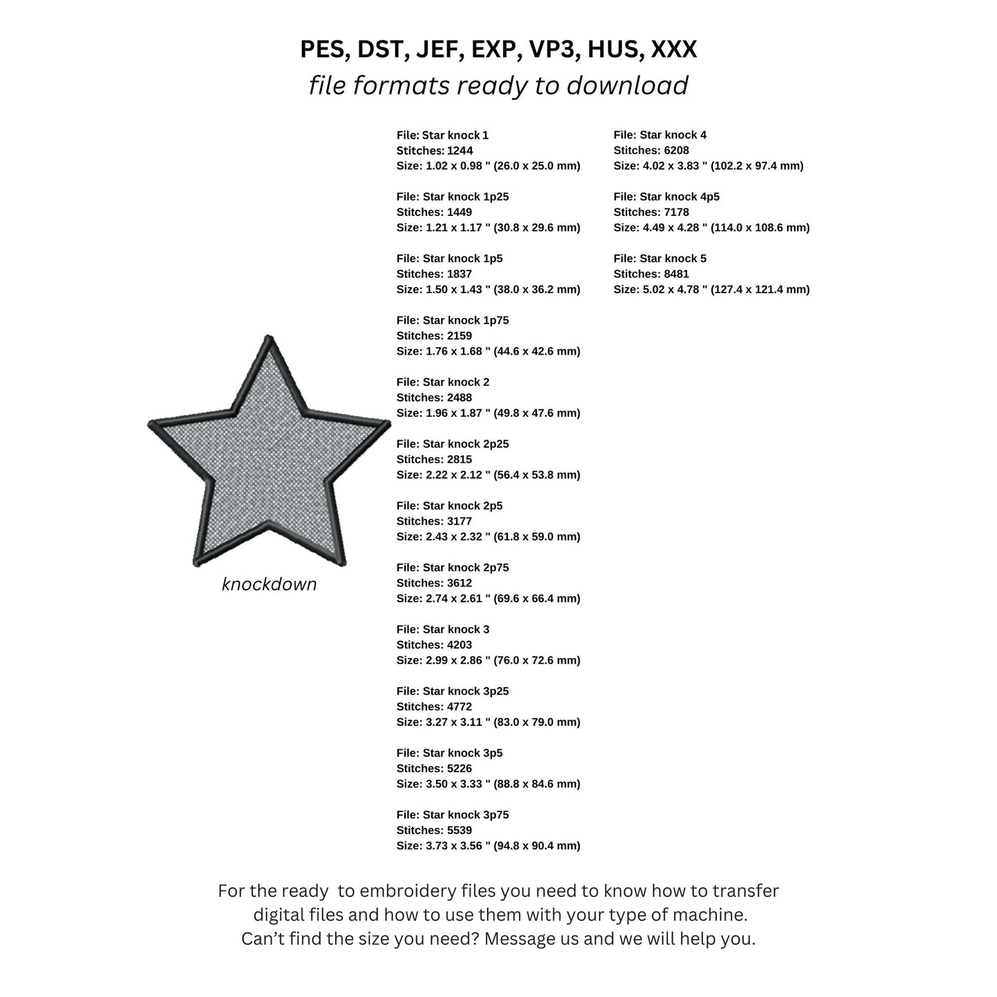 Star Machine Embroidery Design - Applique, Fill, Bean and Sketch - Bx file included-Kraftygraphy