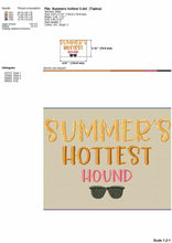 Load image into Gallery viewer, Funny summer dog bandana machine embroidery design - Summer&#39;s hottest hound-Kraftygraphy
