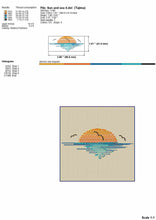 Load image into Gallery viewer, Sun and sea machine embroidery designs, beach embroidery patterns-Kraftygraphy
