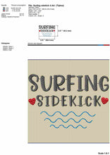 Load image into Gallery viewer, Surfing sidekick - machine embroidery design for dog bandana on the beach-Kraftygraphy
