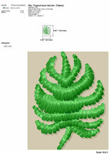 Load image into Gallery viewer, Mini tropical leaf embroidery design for machine-Kraftygraphy

