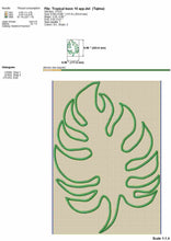 Load image into Gallery viewer, Tropical leaf applique machine embroidery design-Kraftygraphy
