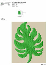 Load image into Gallery viewer, Mini tropical leaf embroidery design for machine-Kraftygraphy
