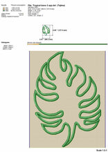 Load image into Gallery viewer, Tropical leaf applique machine embroidery design-Kraftygraphy
