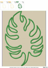 Load image into Gallery viewer, Tropical leaf applique machine embroidery design-Kraftygraphy
