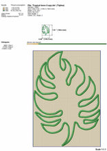 Load image into Gallery viewer, Tropical leaf applique machine embroidery design-Kraftygraphy
