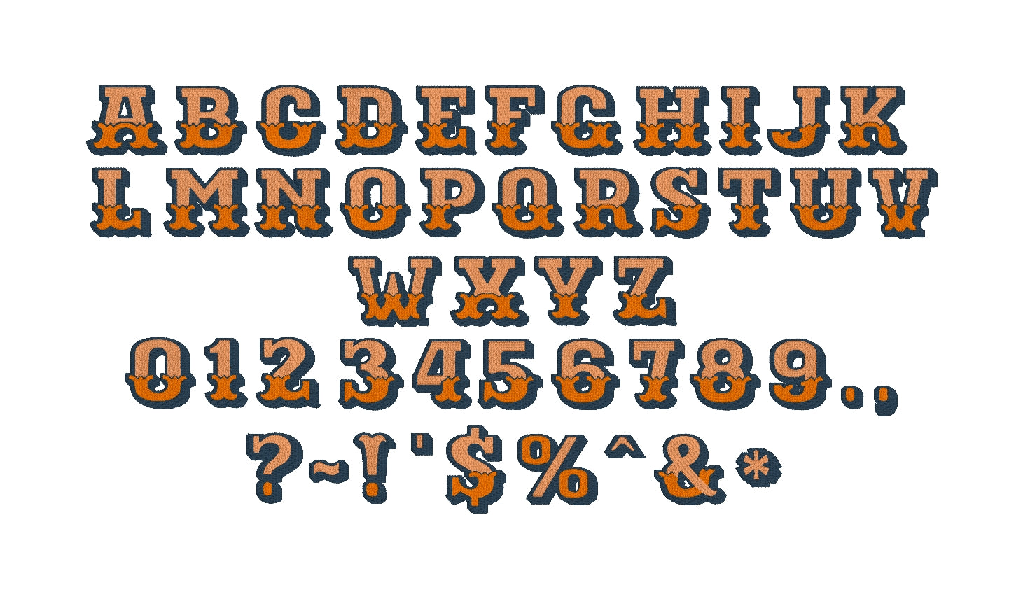 Western font b for Machine Embroidery | Native BX File only | Fill Stitch-Kraftygraphy