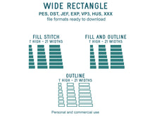 Load image into Gallery viewer, Name Tag Machine Embroidery Designs, Rectangle Filled Stitch Embroidery Files-Kraftygraphy
