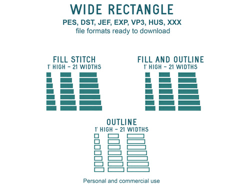 Name Tag Machine Embroidery Designs, Rectangle Filled Stitch Embroidery Files-Kraftygraphy