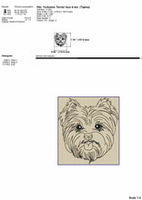 Load image into Gallery viewer, Yorkshire Terrier dog face machine embroidery design-Kraftygraphy

