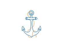 Load image into Gallery viewer, Simple anchor outline machine embroidery design line art-Kraftygraphy
